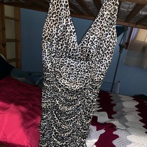 Leopard Print Midi Bodycon Dress